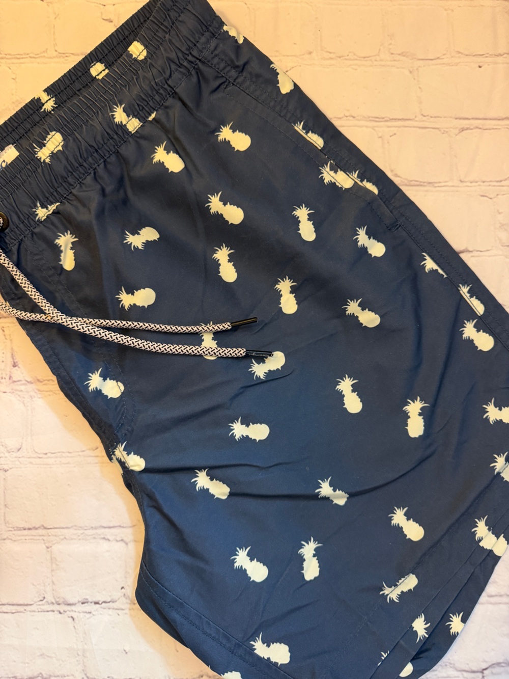 MaaMgic ✨ Men's Swim Trunks Large Blue White Green Pineapple Quick Dry NWT